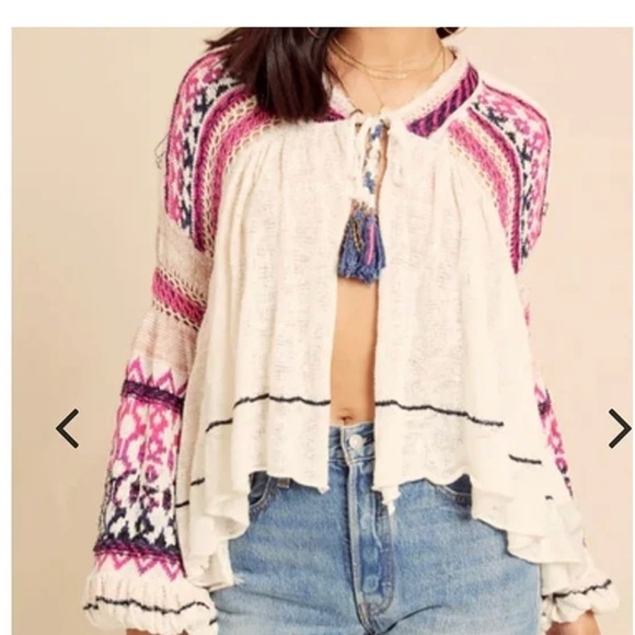 Free People Dreamland Crochet Knit Swingy Cardigan Sweater Size XS - Picture 15 of 16